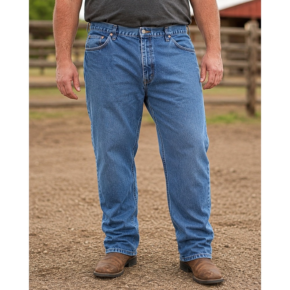 Wrangler Jeans Men 41x30 Blue 13MWZ Cowboy Cut Original Fit Straight Leg Denim